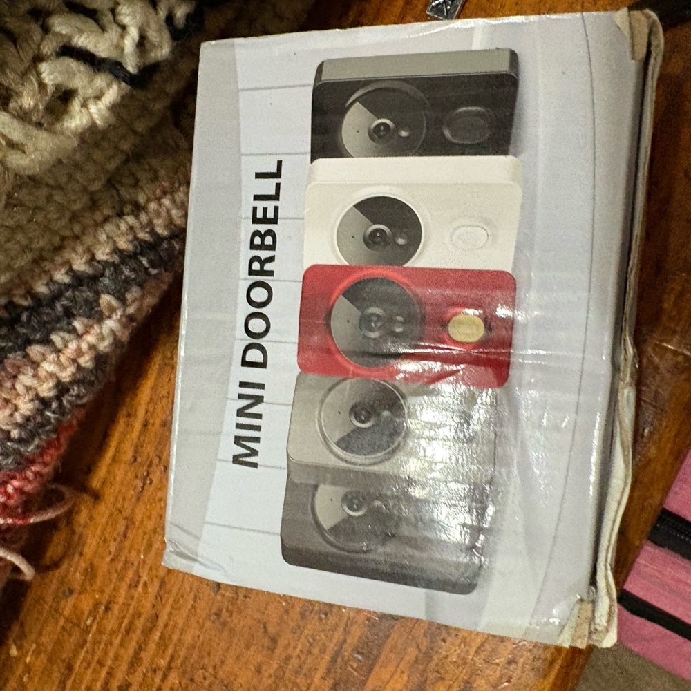 Mini Doorbell with Camera - Red, Black, White